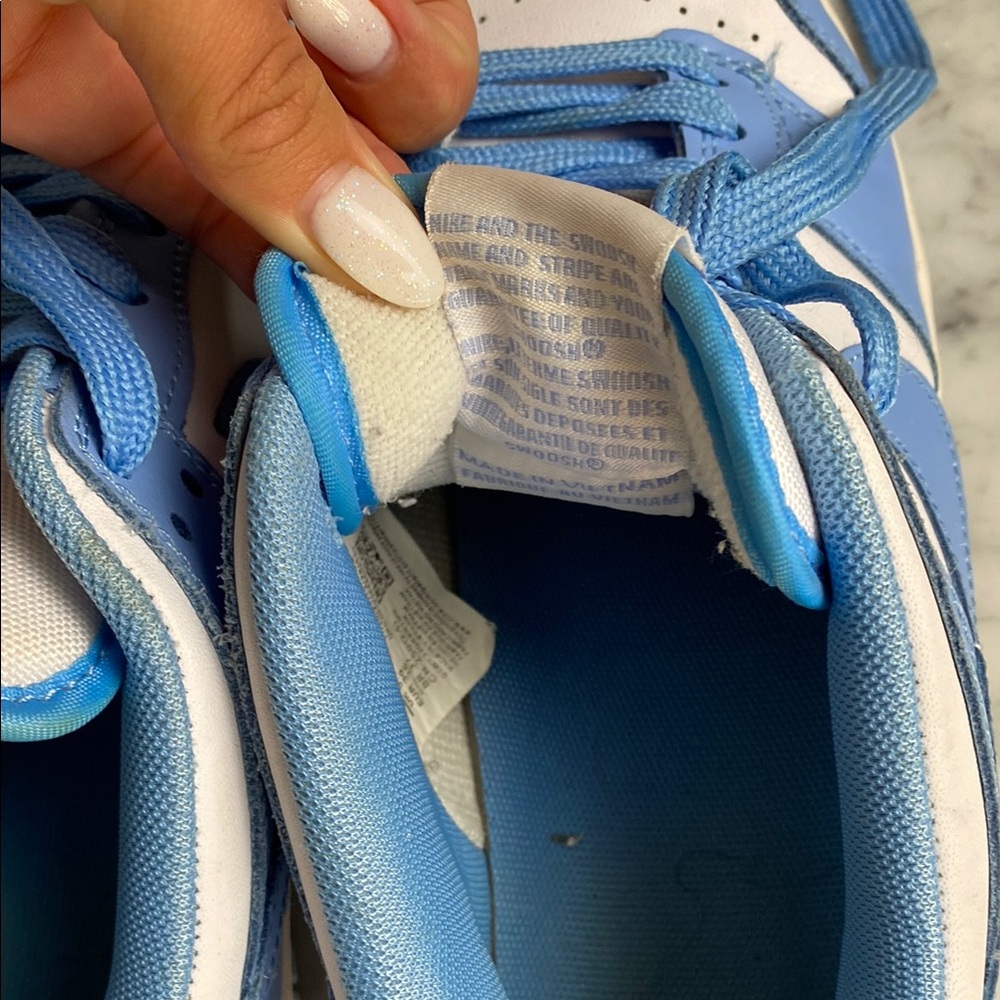 Nike Blue and White Dunk Sneakers Classic Design - Picture 5 of 8